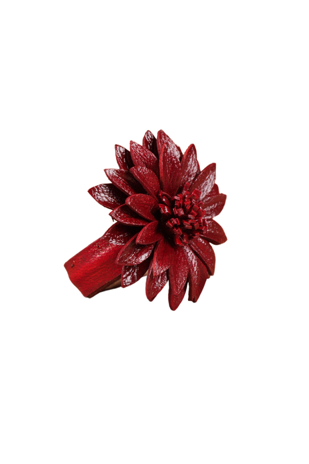 Leather Flower Ring