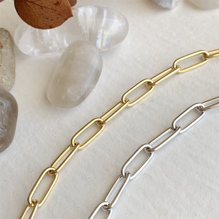 Classic Paperclip Chain Necklace in Gold