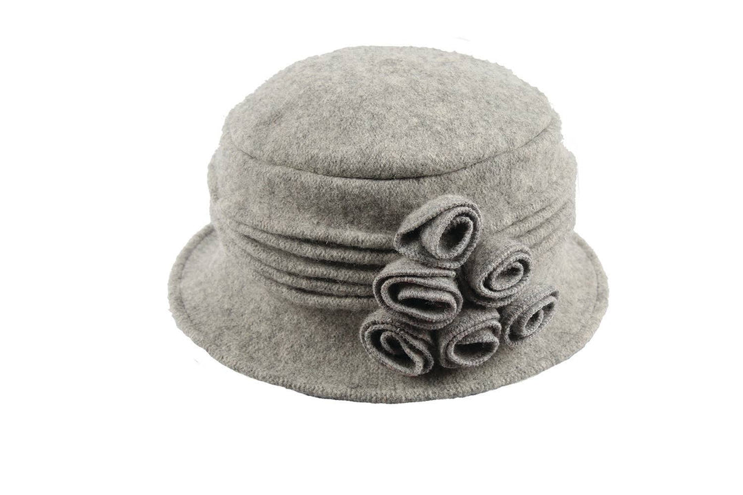 Boiled Wool Ribbed Cloche 7553 Hat Winter