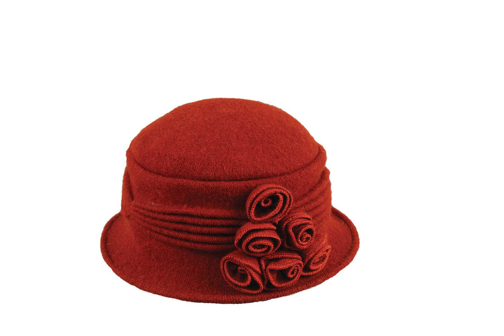 Boiled Wool Ribbed Cloche 7553 Hat Winter