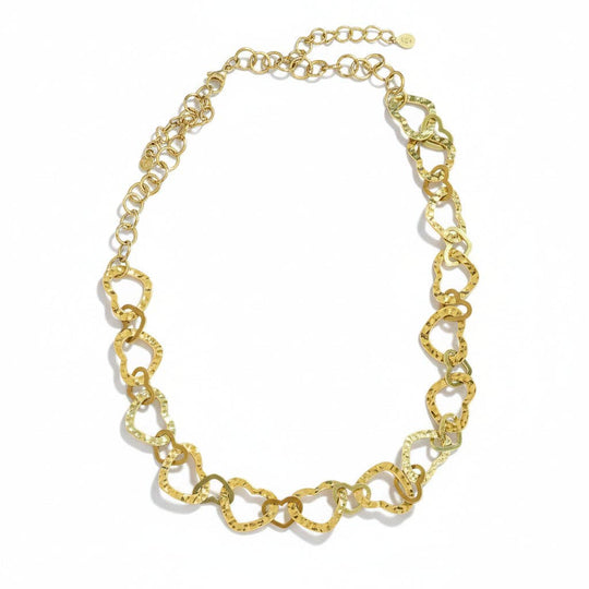 Linked Heart Necklace - Gold Stainless Steel