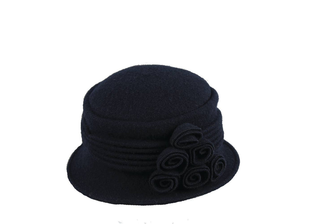 Boiled Wool Ribbed Cloche 7553 Hat Winter
