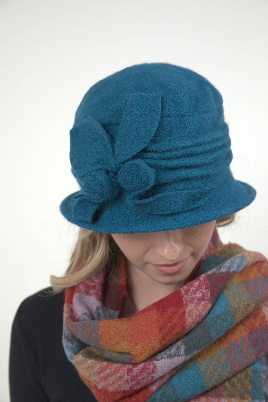 Boiled Wool Ribbed Cloche 7549 Hat Winter
