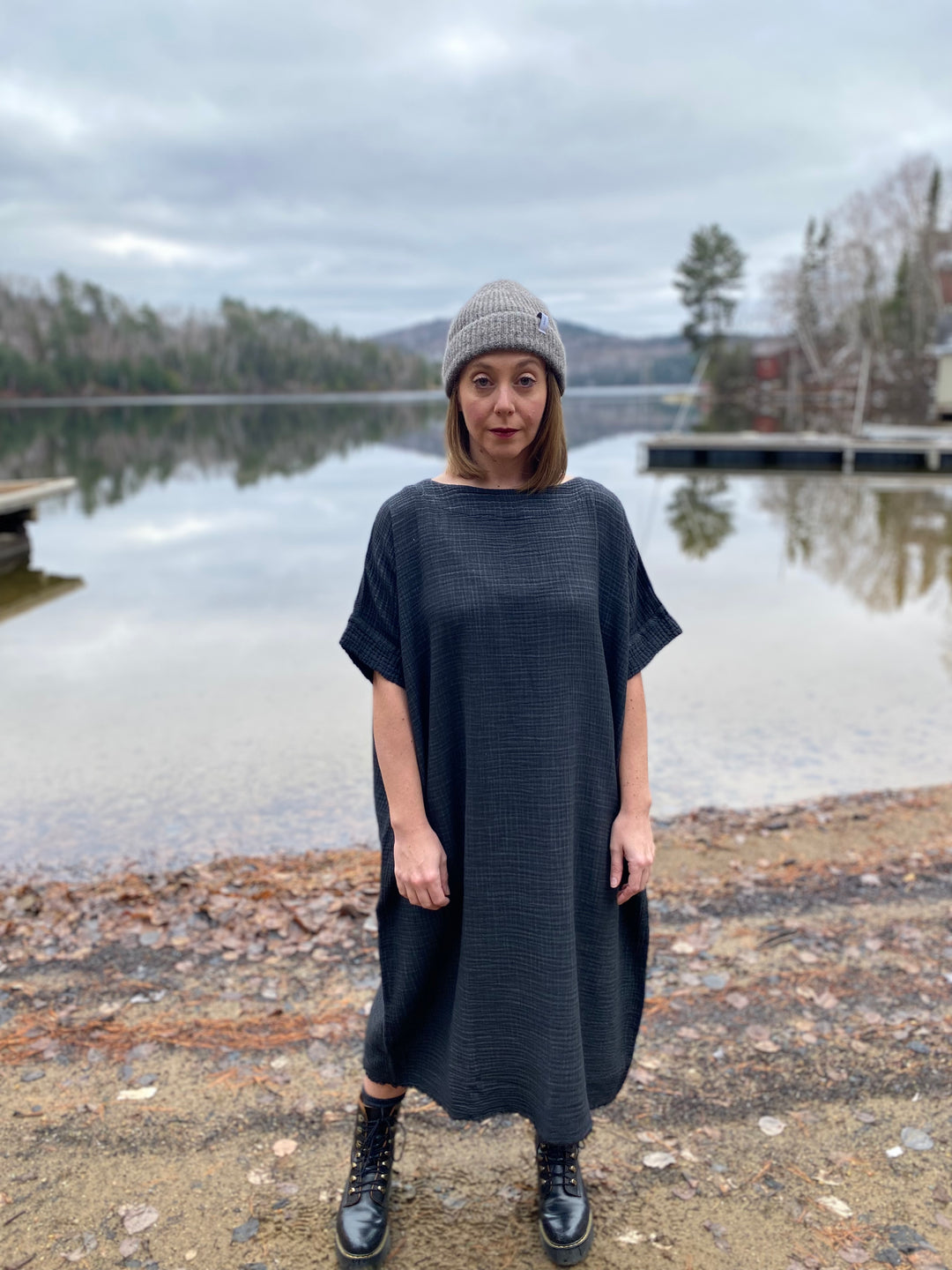 Crinkle Balloon Dress - One-Sized - Black