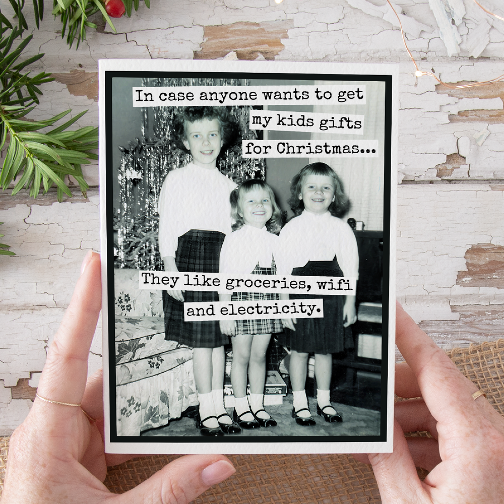Funny Christmas Card. Kids Gifts For Christmas.