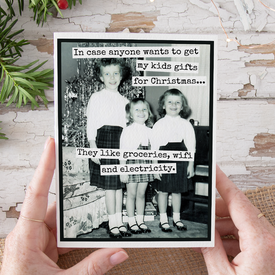 Funny Christmas Card. Kids Gifts For Christmas.
