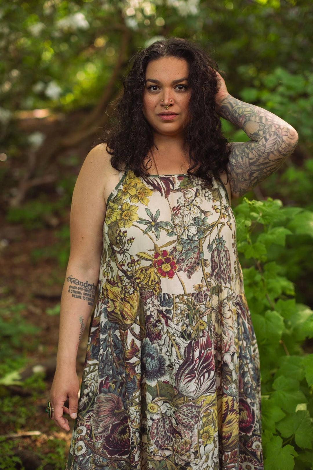 Love Grows Wild Bohéme Long Maxi Slip Dress w/ Bees Floral