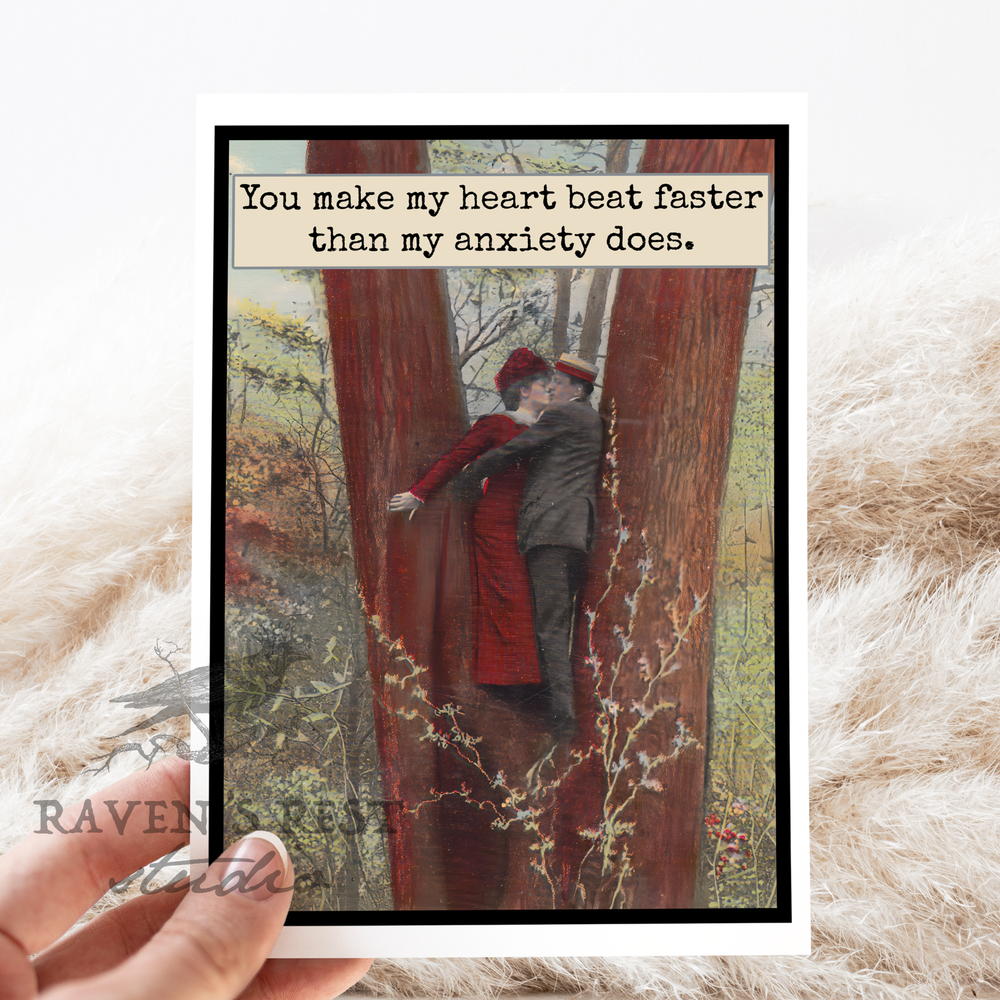 Love Card. You Make My Heart Beat Faster. Valentine's Day.