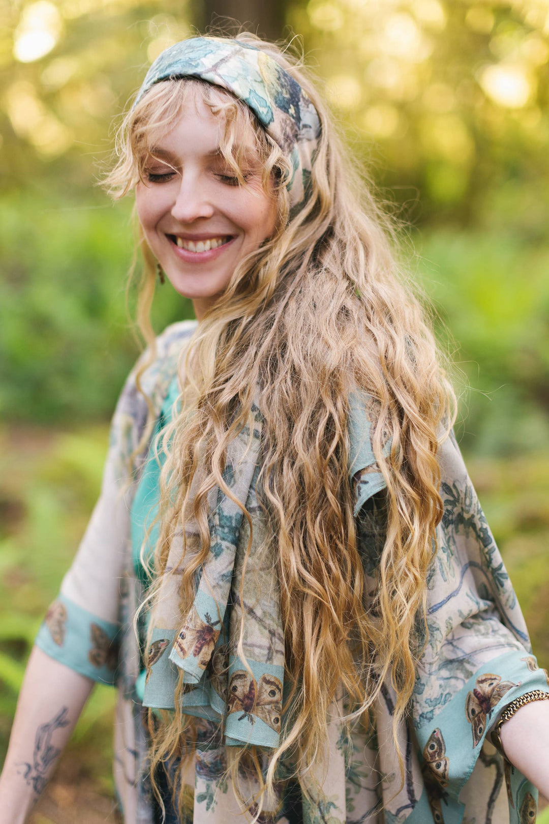Earth & Sky Scarf with Tree Print