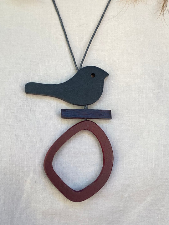 Bird On Hoop Necklace