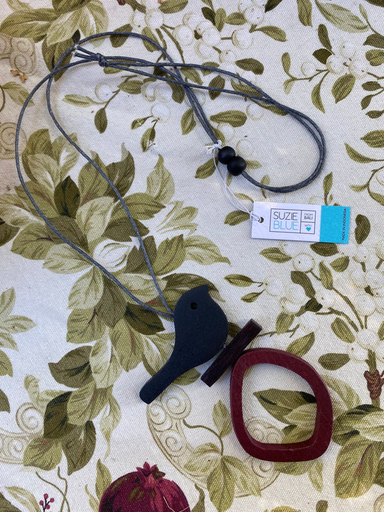 Bird On Hoop Necklace