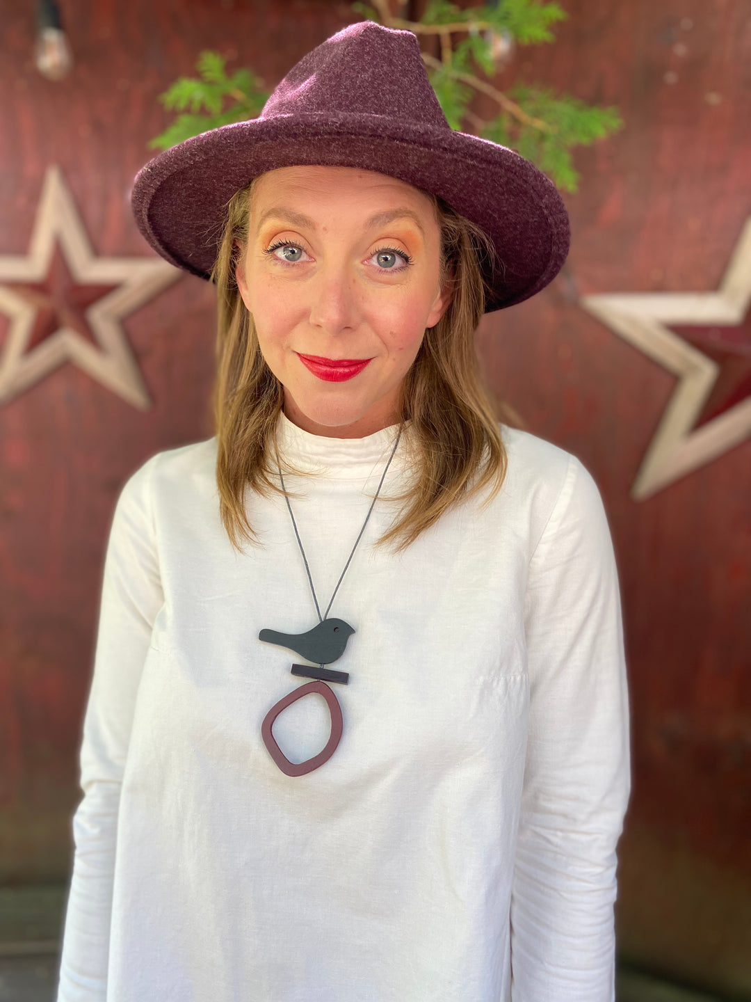 Bird On Hoop Necklace