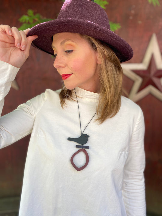 Bird On Hoop Necklace