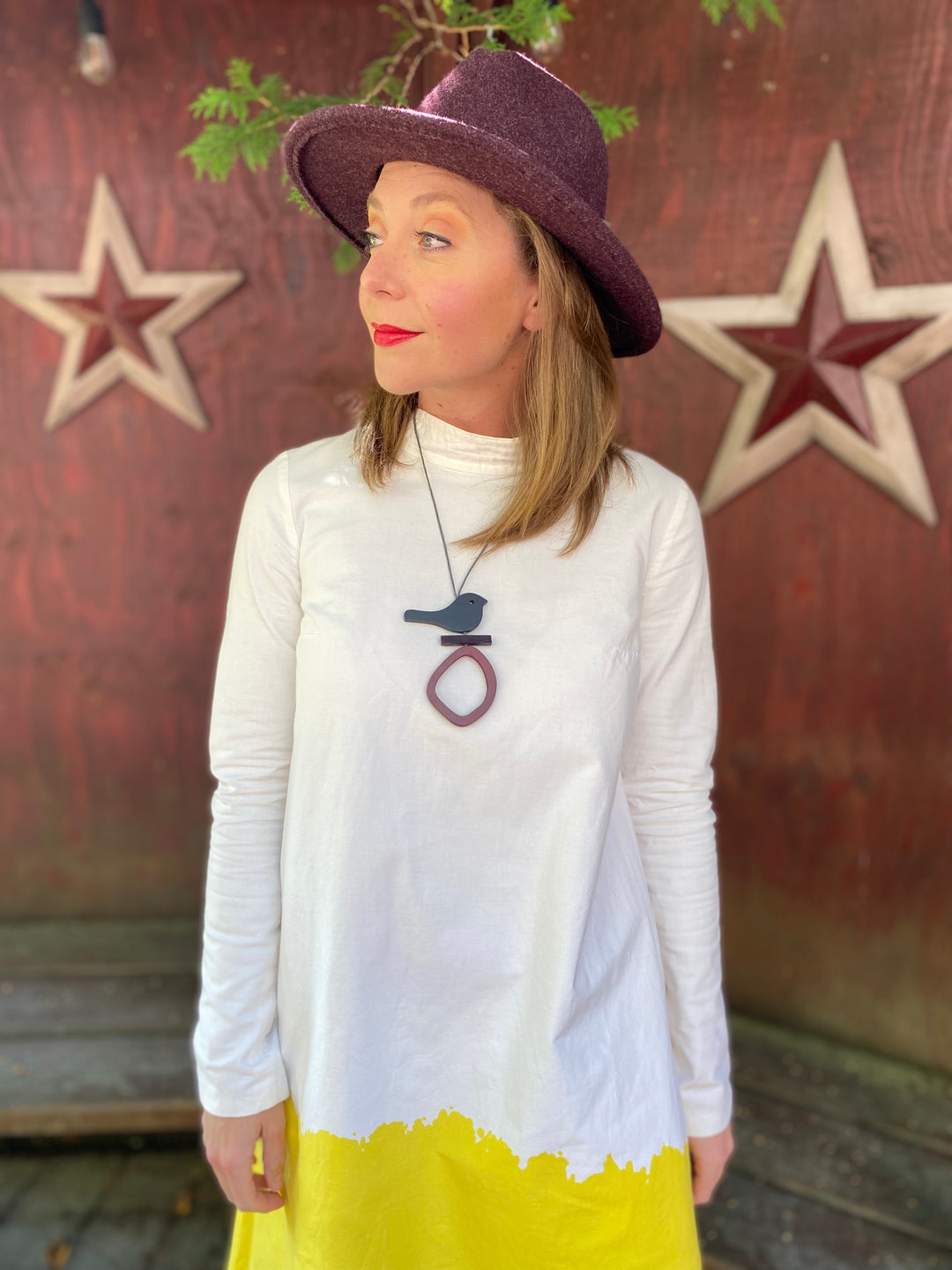 Bird On Hoop Necklace