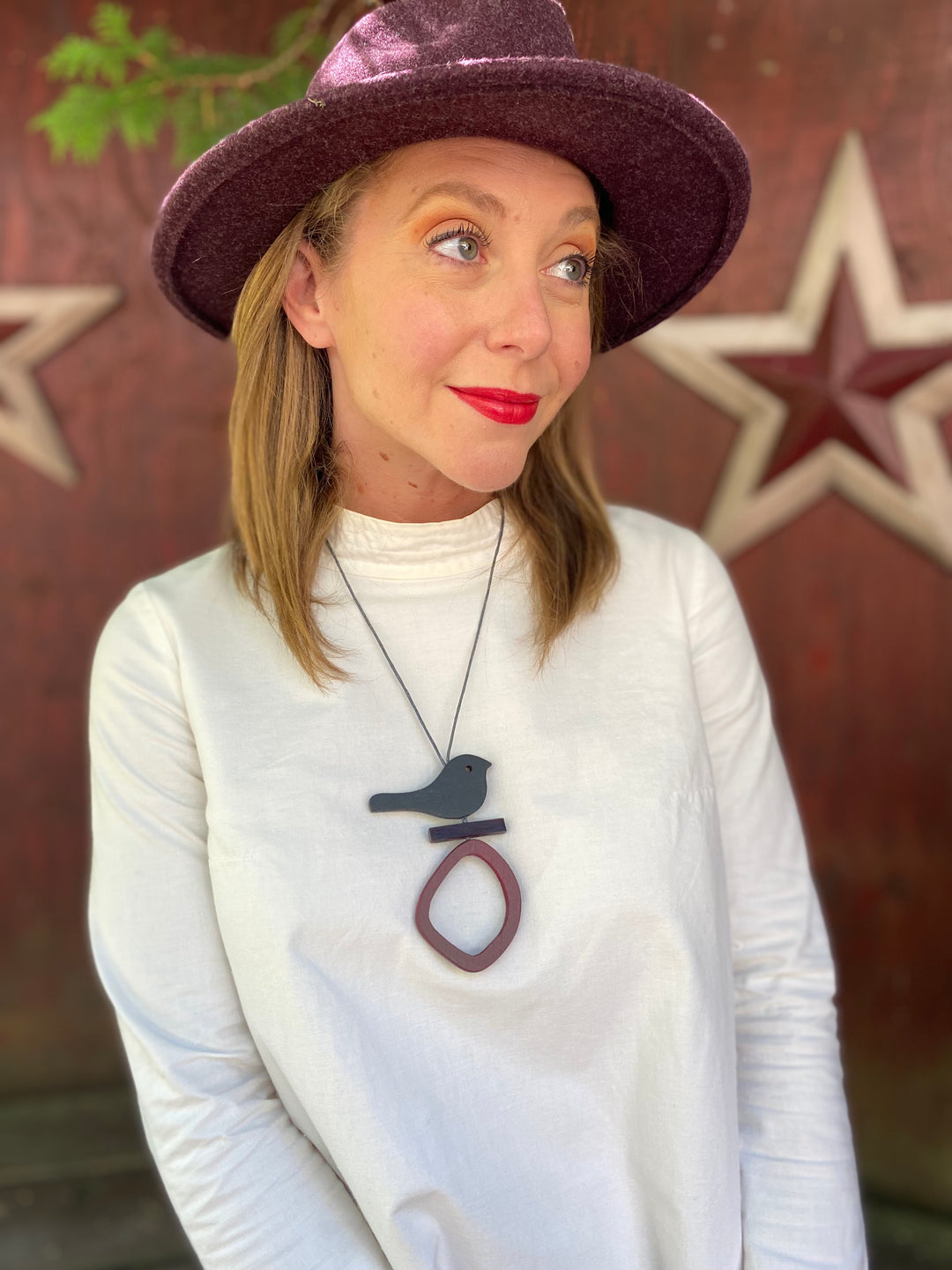 Bird On Hoop Necklace