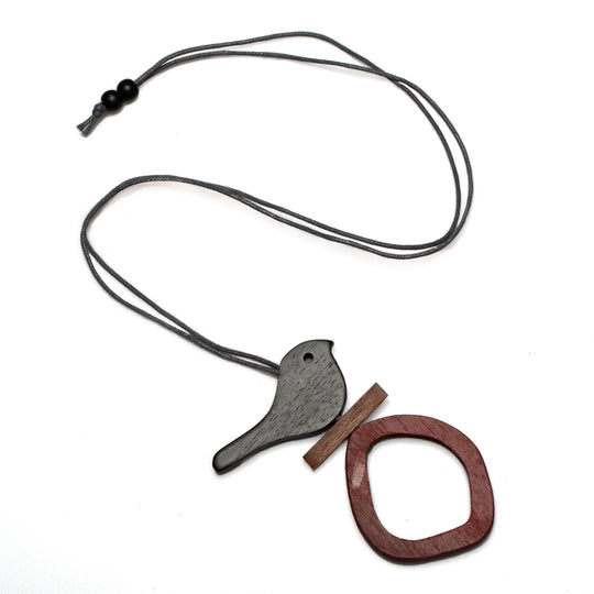 Bird On Hoop Necklace