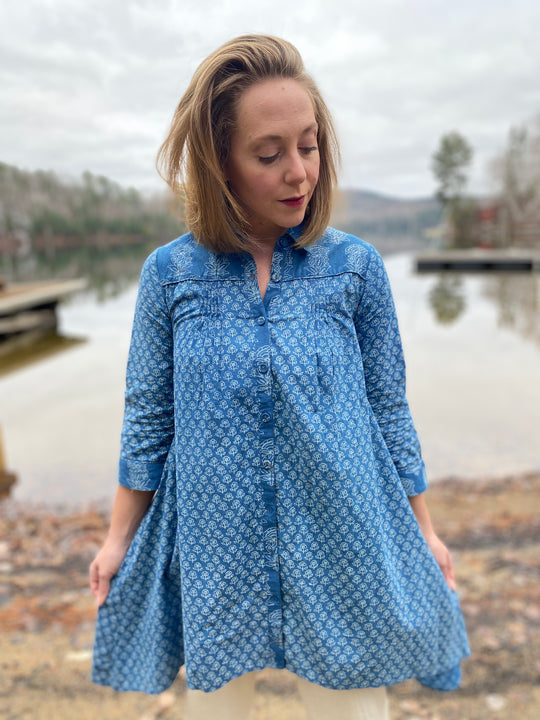 Indigo Posy Tunic