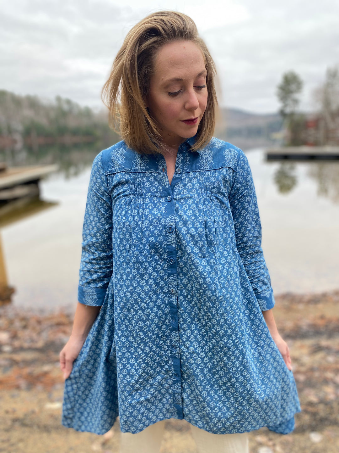Indigo Posy Tunic