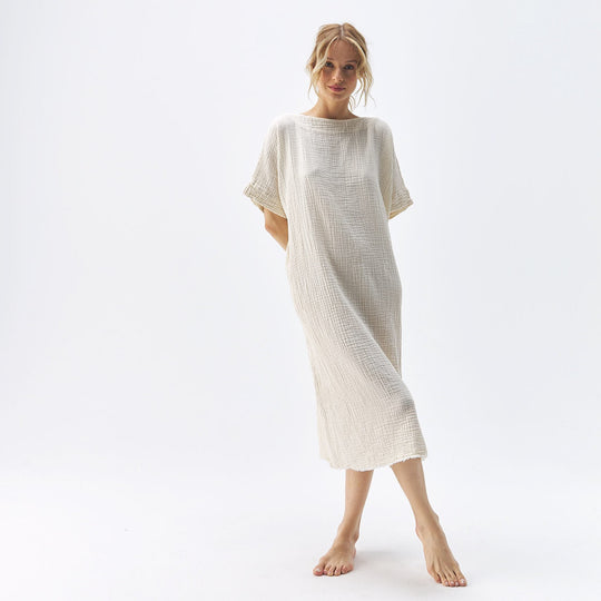 Crinkle Balloon Dress - One-Sized - Cream
