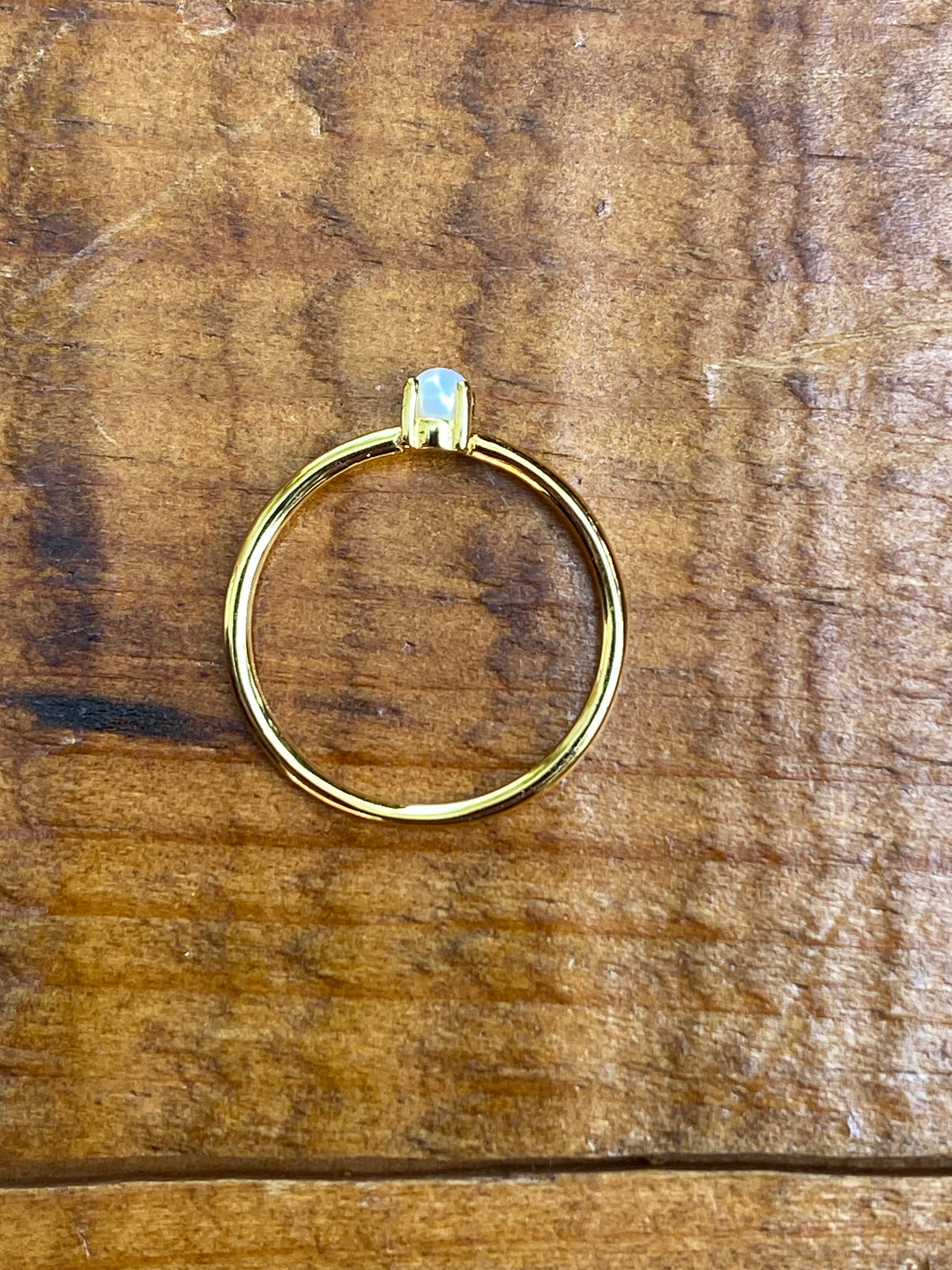 Dainty Pearl Ring in Gold Vermeil