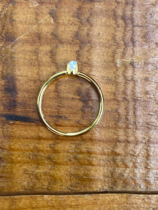 Dainty Pearl Ring in Gold Vermeil