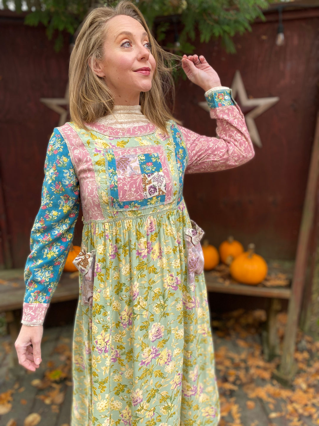 Gentle Autumn Patchwork Dress Kulta Boutique Gentle Autumn Patchwork Dress Kulta Boutique