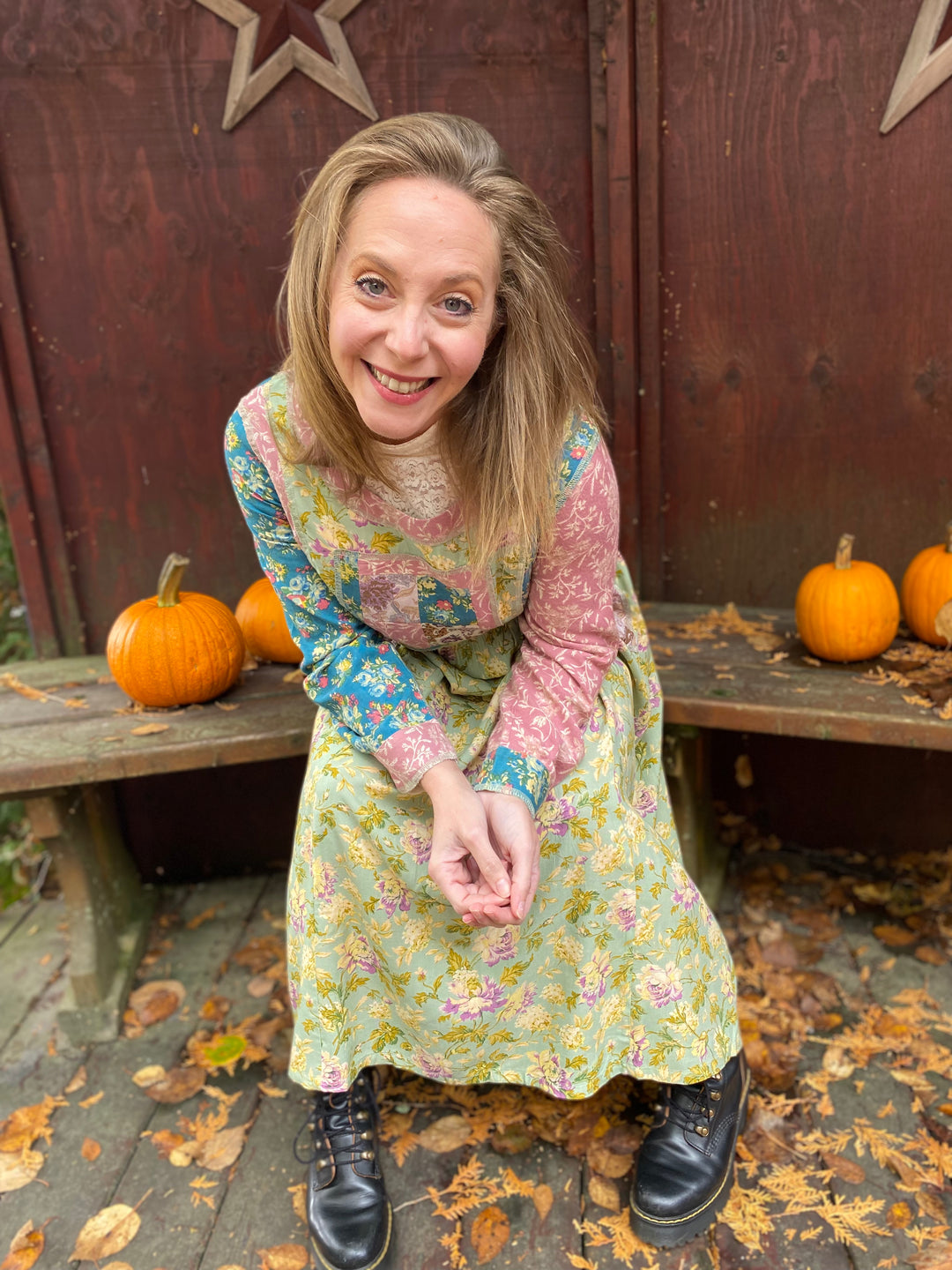 Gentle Autumn Patchwork Dress Kulta Boutique Gentle Autumn Patchwork Dress Kulta Boutique
