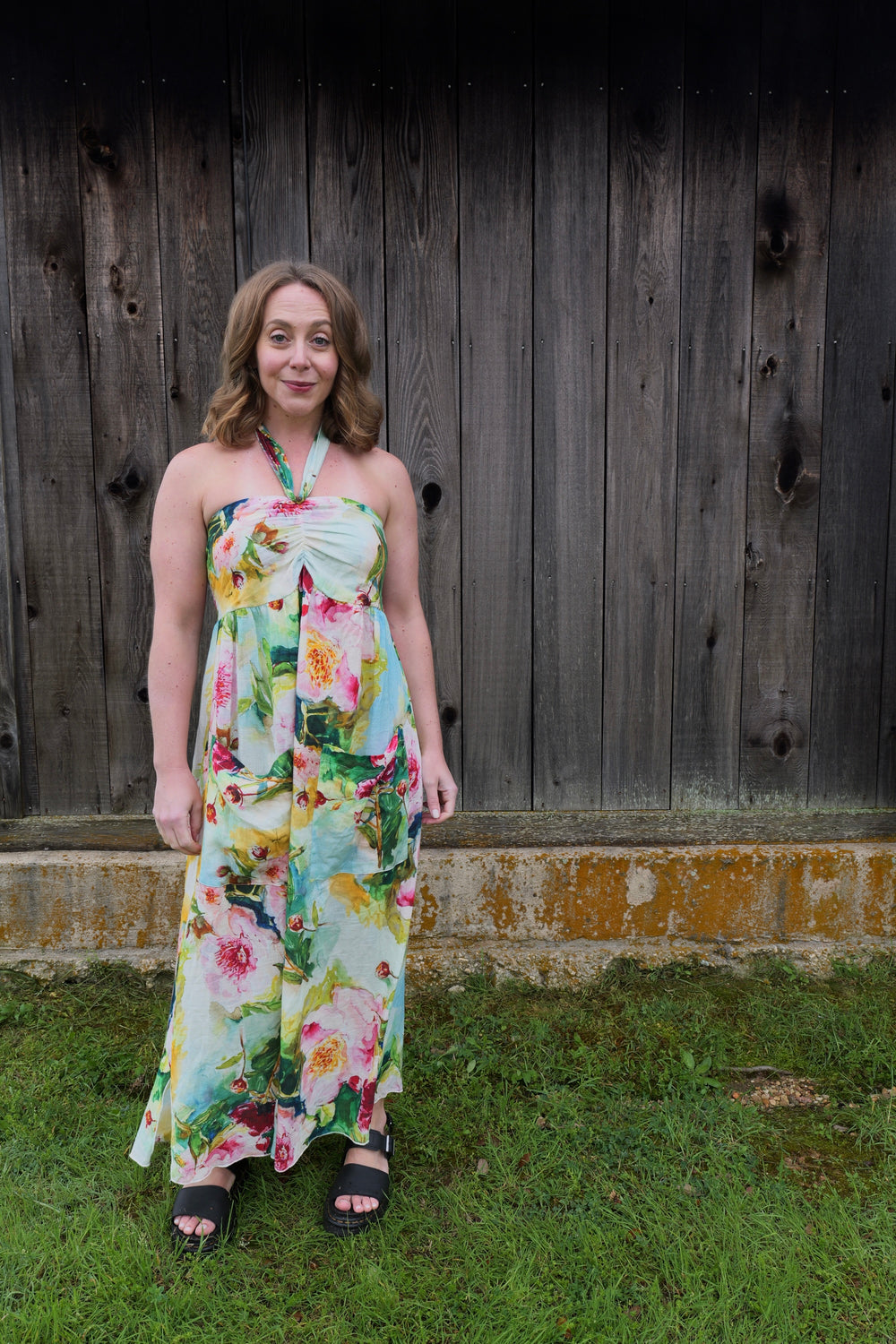 Watercolor Peony Sundress