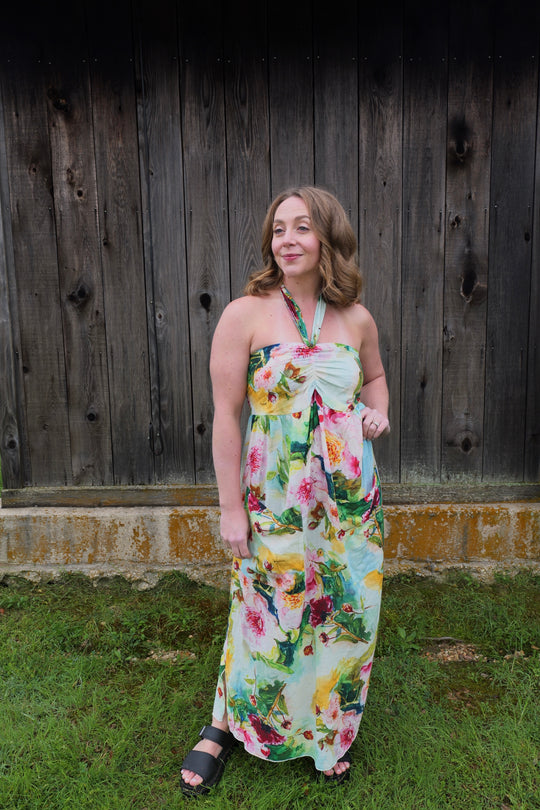 Watercolor Peony Sundress