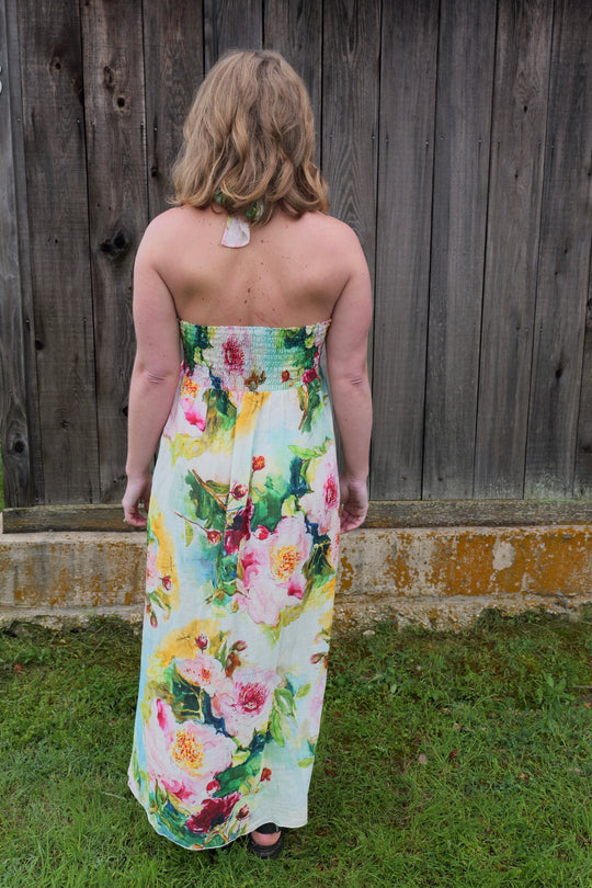 Watercolor Peony Sundress