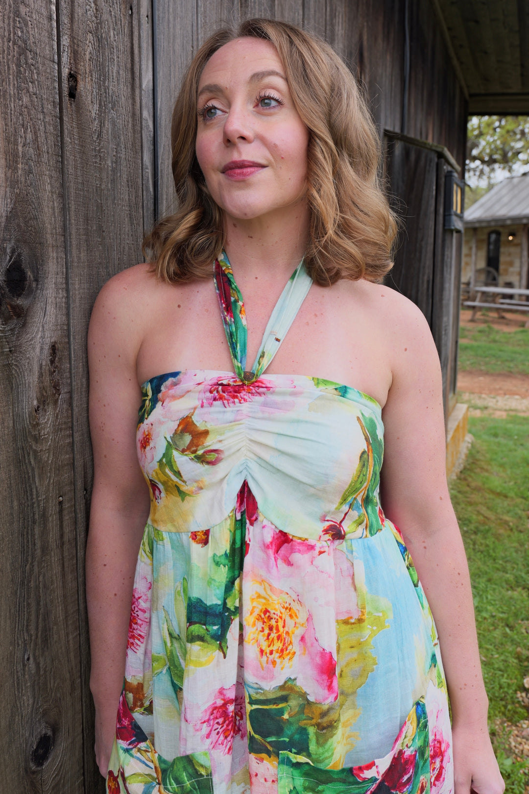 Watercolor Peony Sundress