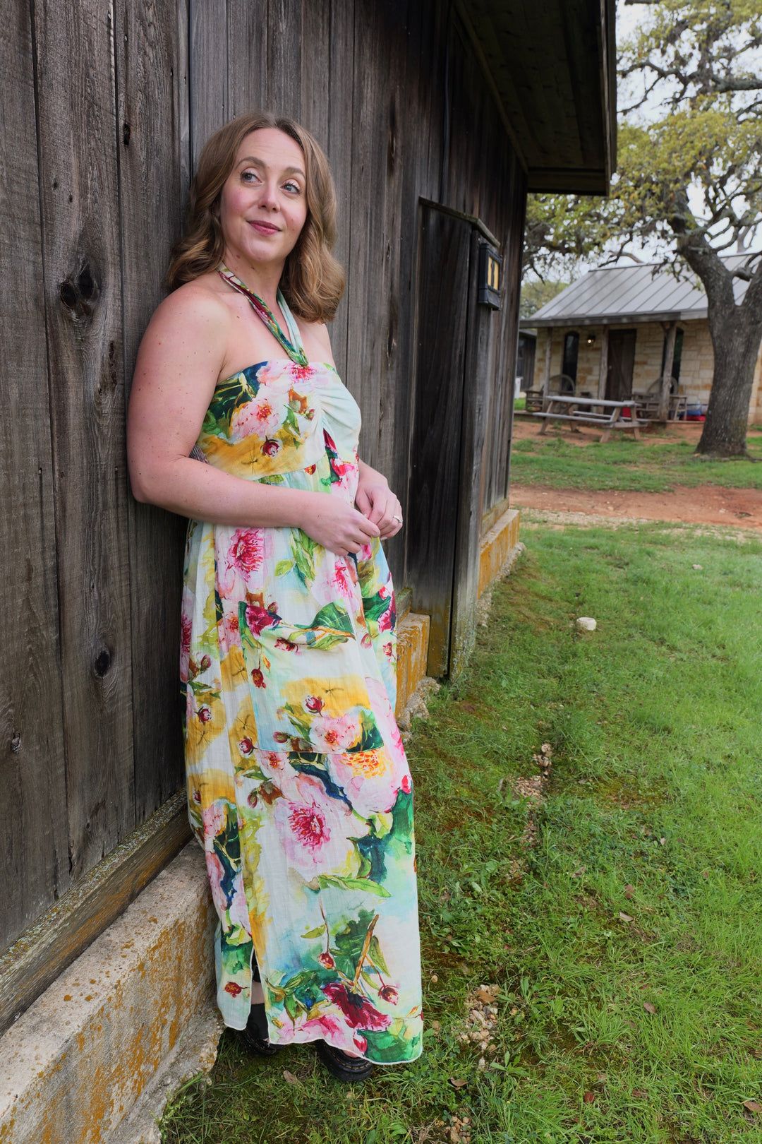 Watercolor Peony Sundress