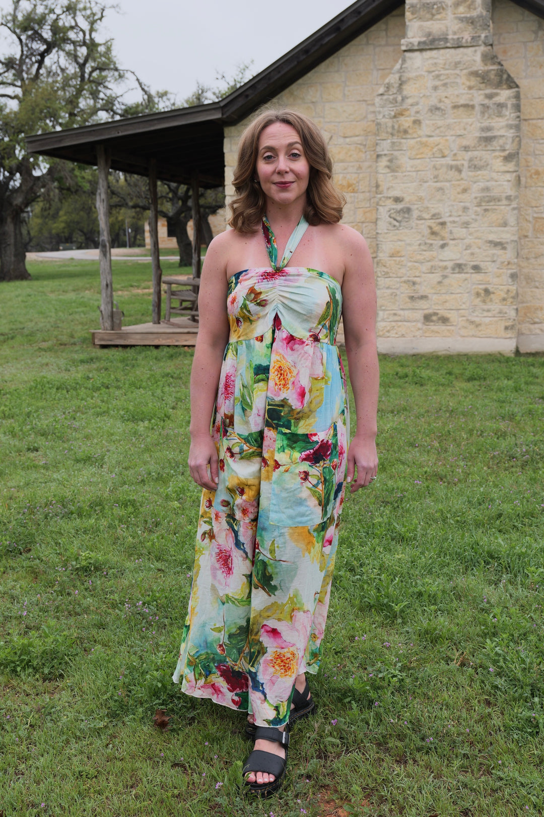 Watercolor Peony Sundress