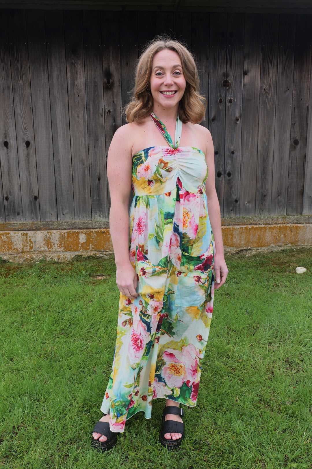 Watercolor Peony Sundress