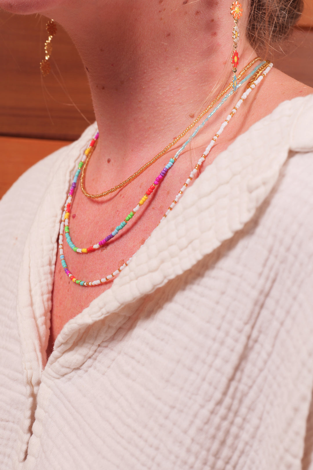 Triple Strand Multi Colour Necklace