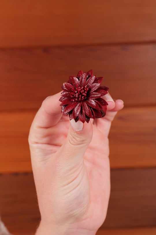 Leather Flower Ring