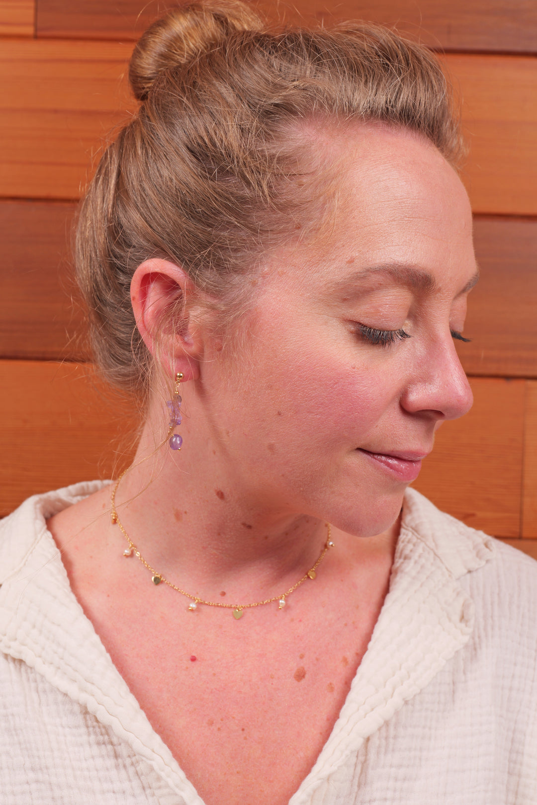 Amethyst Cluster Drop Earrings