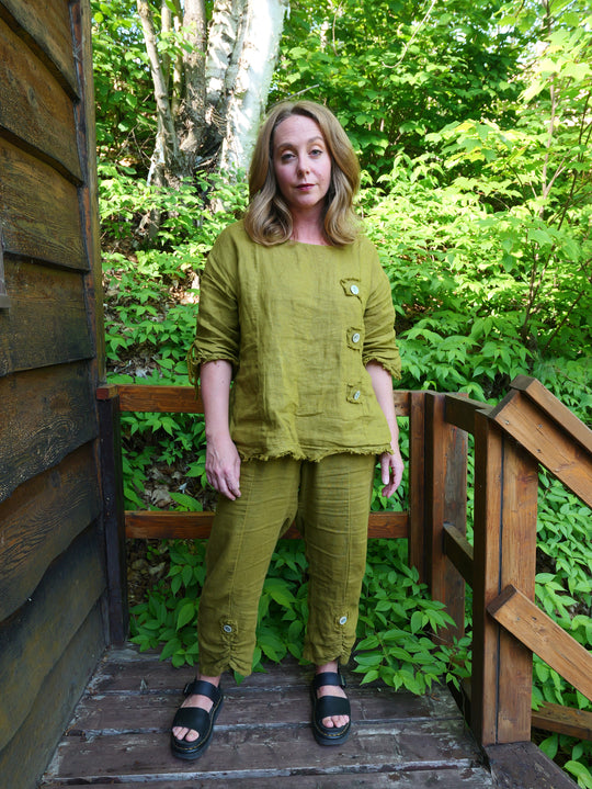 Olive Linen Pants