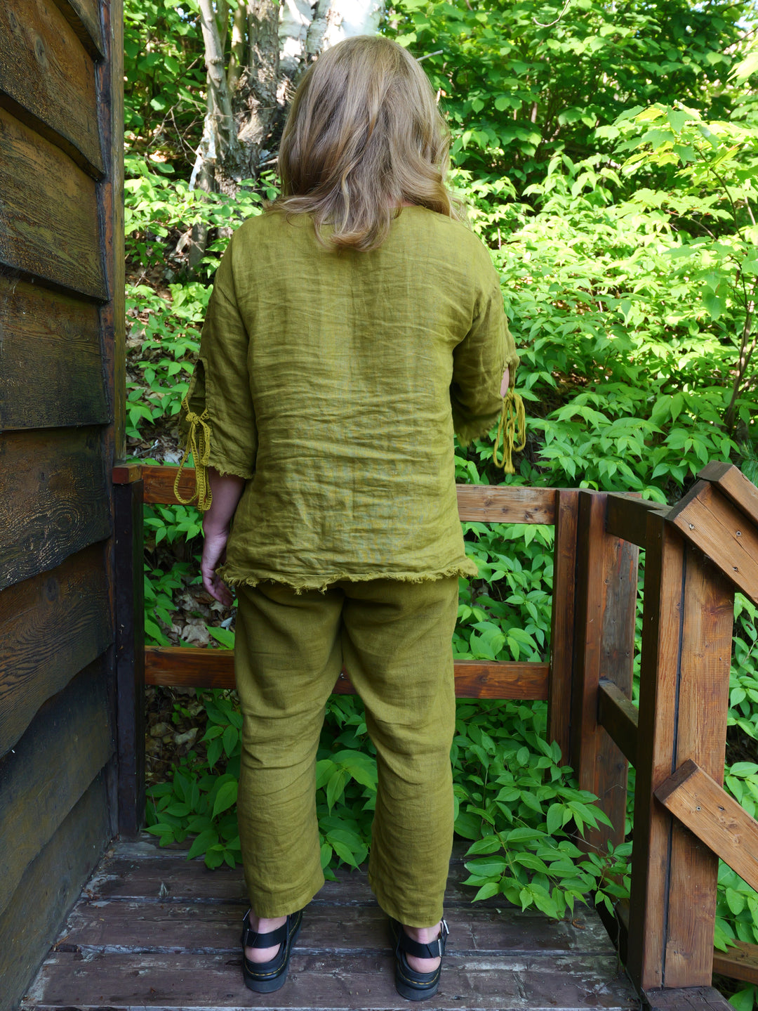 Olive Linen Pants