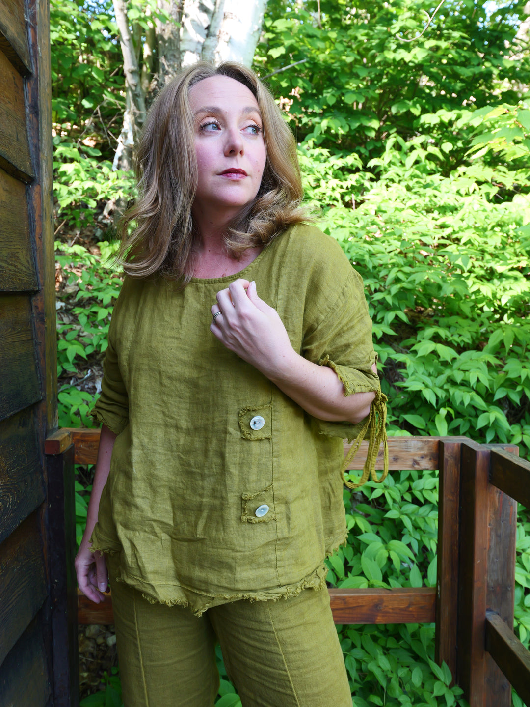 Olive Linen Pants