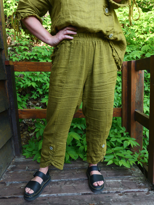 Olive Linen Pants