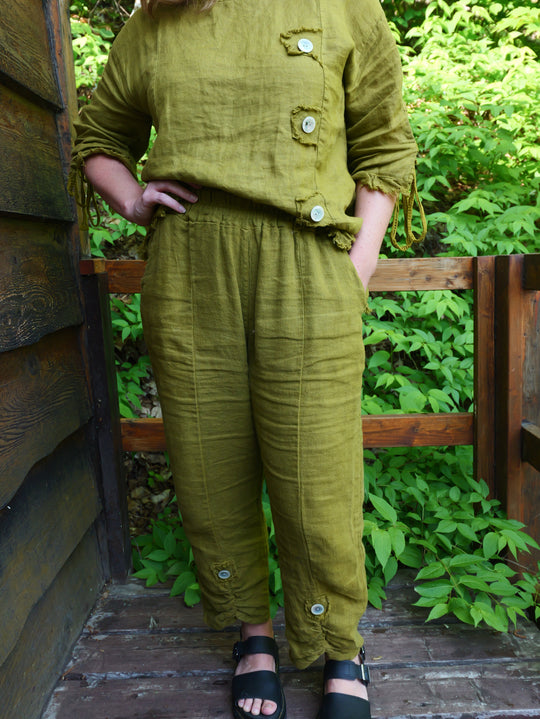Olive Linen Pants