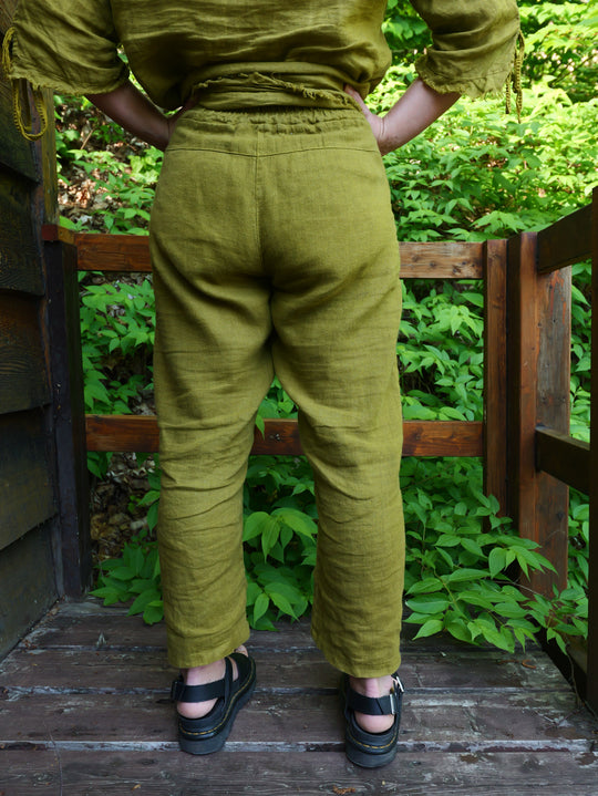 Olive Linen Pants