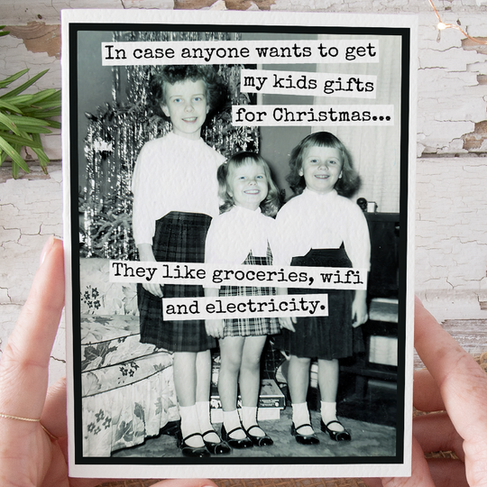 Funny Christmas Card. Kids Gifts For Christmas.