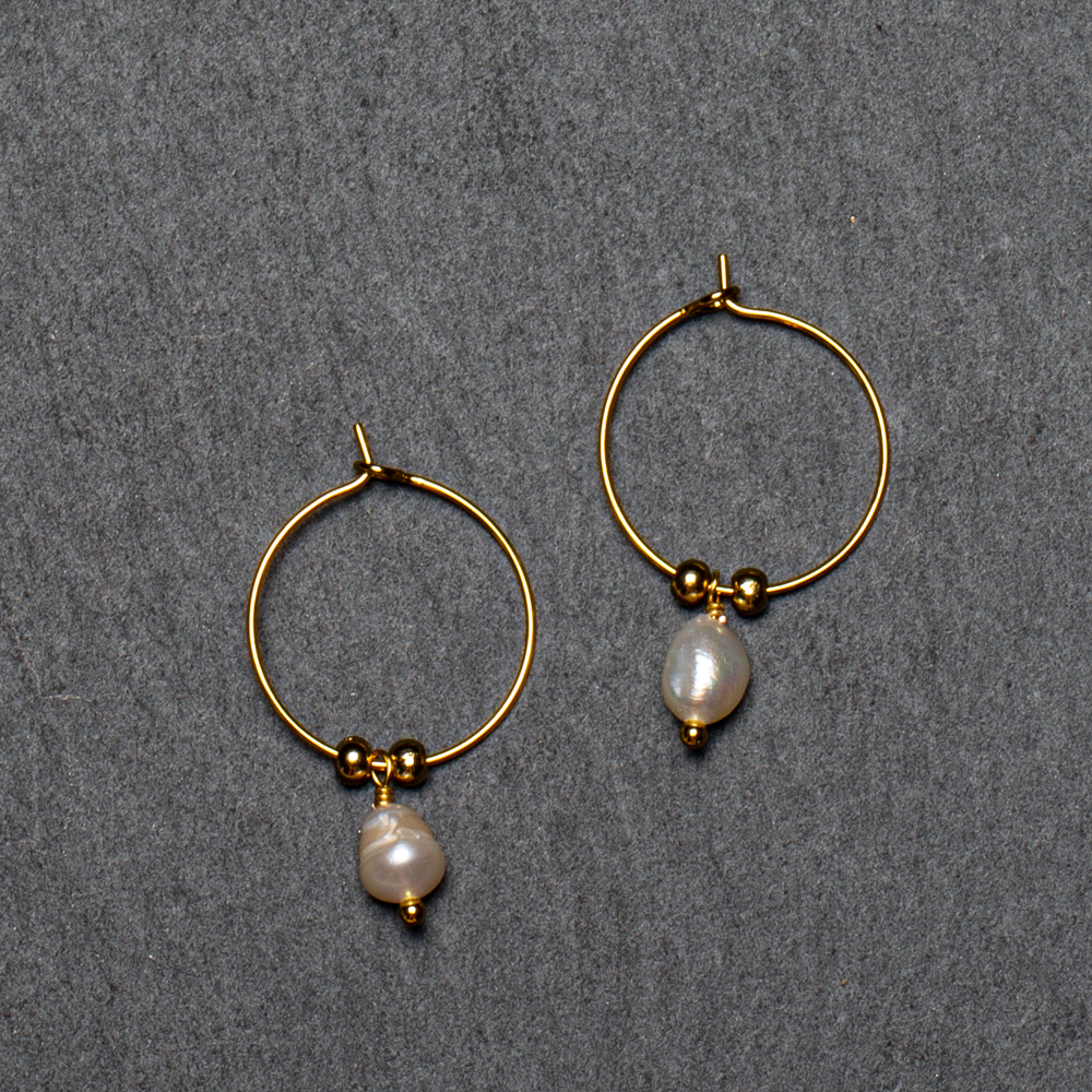 Hoop & Pearl Earrings