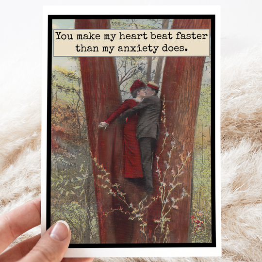 Love Card. You Make My Heart Beat Faster. Valentine's Day.