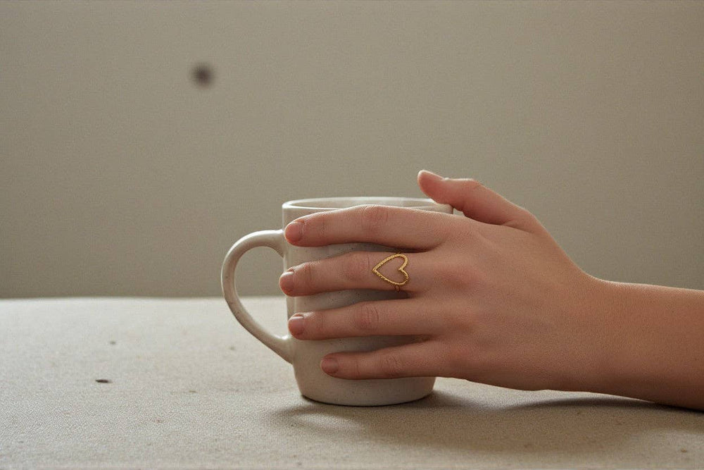 Open Heart Ring - Gold Stainless Steel