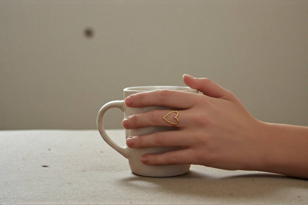Open Heart Ring - Gold Stainless Steel