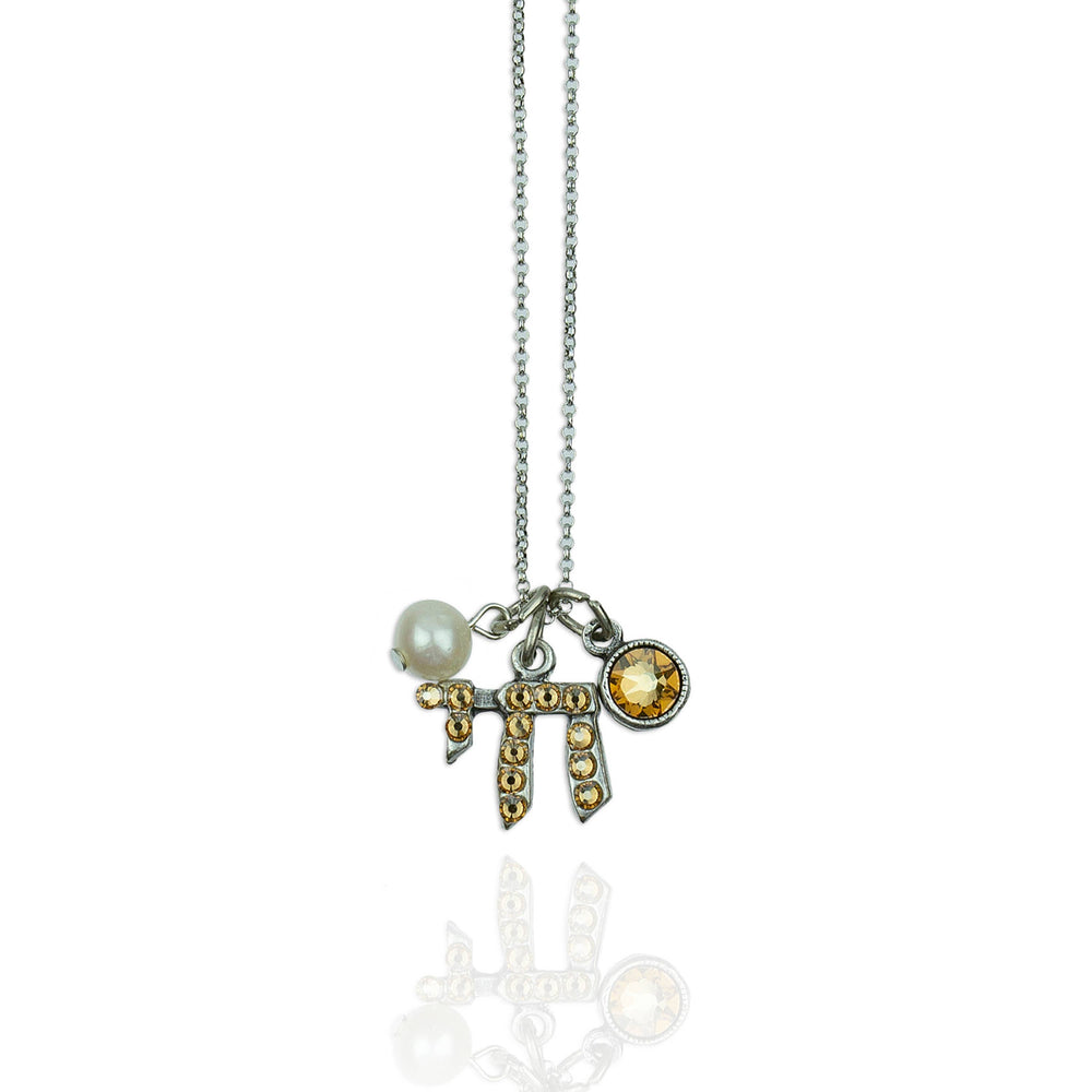 Pazit  Crystal Chai Necklace