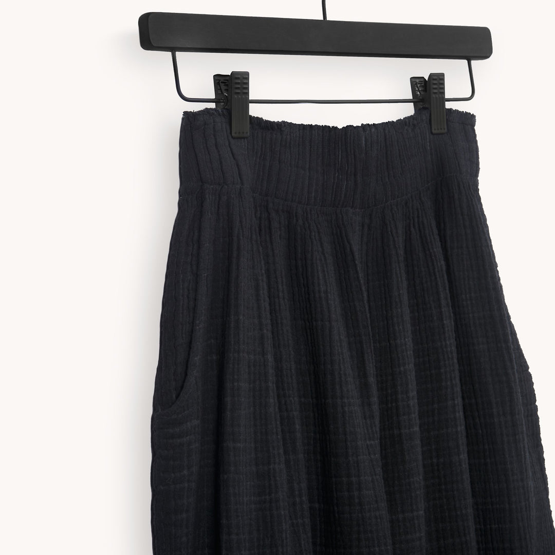 Turkish Cotton Crinkle Palazzo Pants - One-Sized - Black